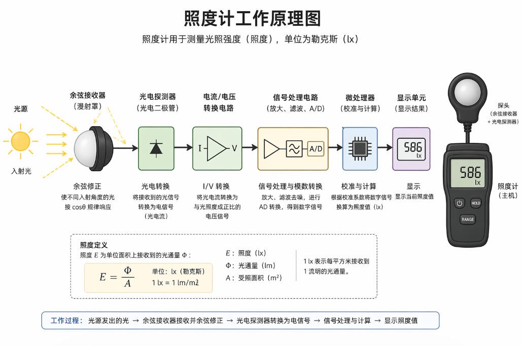 手持數字照度計工作原理